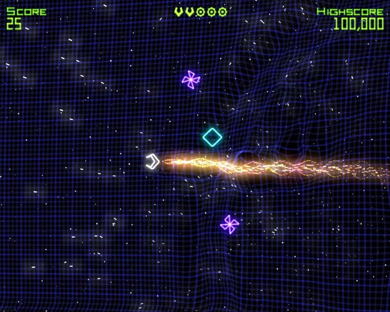 Geometry Wars: Retro Evolved — Neon vector-like graphics